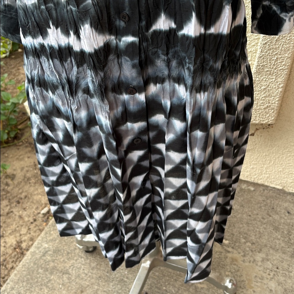 Issey Miyake Pleats Please lovely pattern rare shirt dress. Great light material - Picture 5 of 13